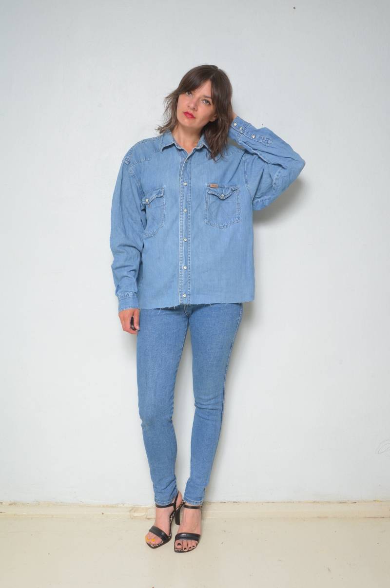 Wrangler Jeanshemd/Vintage 90Er Jahre Kurzes Jeans Top - Größe M von MikseStudio