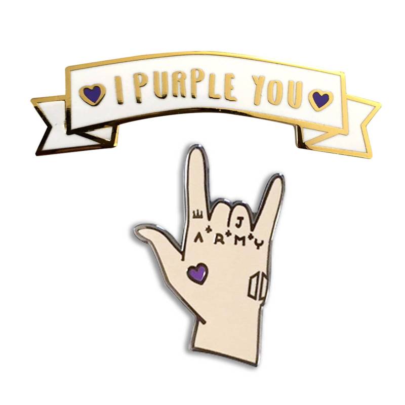 Bts Enamel Pin Set, Jungkook Tattoo Hand Und I Purple You Pin, Army, Kpop Pins, Bangtan Boys Merch Button Bts Enamel Pin Set, Jungkook Tattoo Hand Und I Purple You Pin, Army, Kpop Pins, Bangtan Boys Merch Button von Mikspress