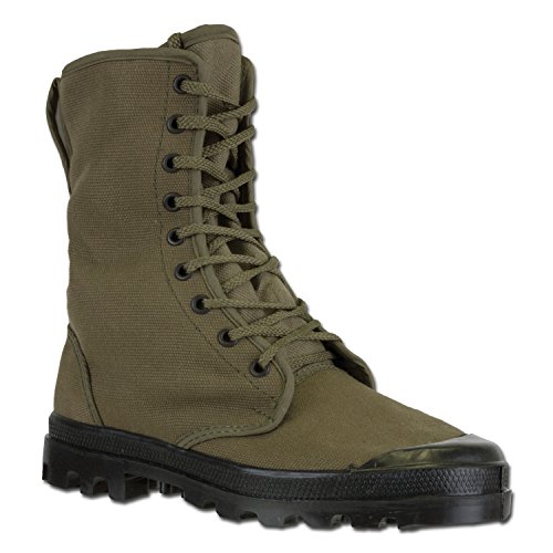 Mil-Tec Französische Canvas Commandostiefel 9-Loch Oliv Schuhgröße 40 von Mil-Tec