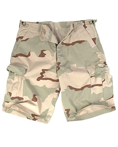 Mil-Tec US Bermuda-Shorts aus Ripstop-Gewebe, vorgewaschen, Woodland, 3 Beigetöne, L von Mil-Tec