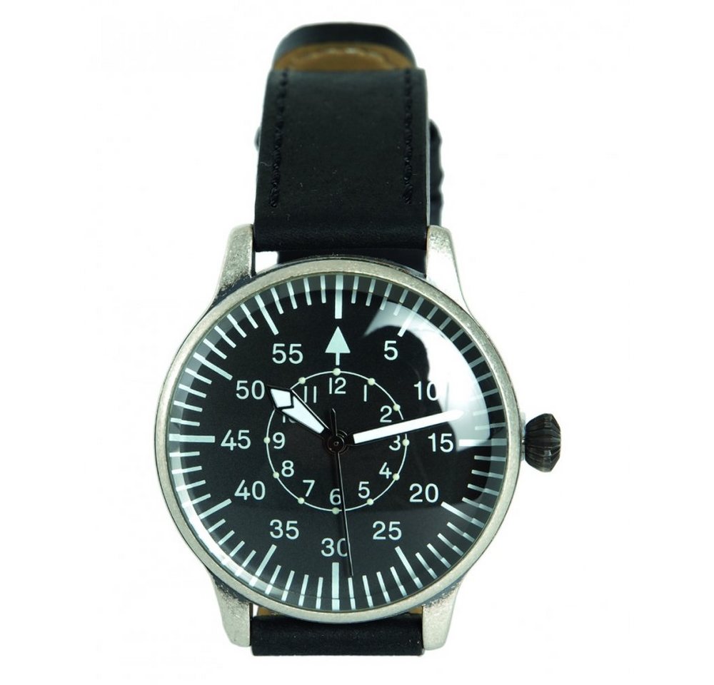 Mil-Tec Fliegeruhr FLIEGERUHR RETRO MIL-TEC® BLACK DIAL, fluoreszierende Zeiger von Mil-Tec
