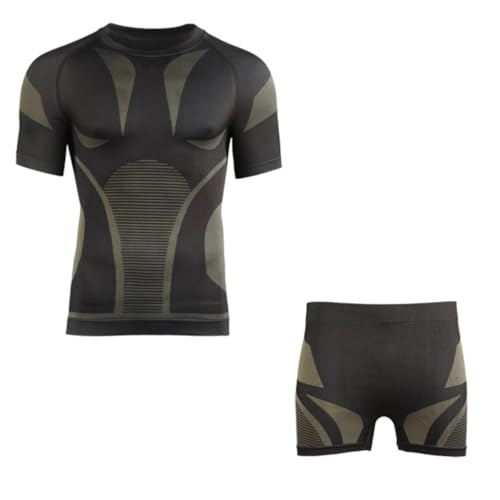 Mil-Tec Performance Funktionsunterwäsche Herren (Kurz, XXL/3XL) • Atmungsaktives & wärmendes Thermounterwäsche Set • Elastische Sportunterwäsche oder Skiunterwäsche • Schwarz von Mil-Tec