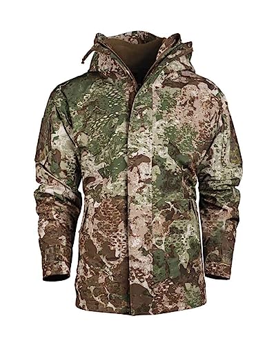 Mil-Tec Warme Regenjacke Unisex • Nässeschutz Jacke wasserdicht • Fleecejacke für Herren & Damen • Als Arbeitsjacke, Militär Jacke, Outdoor Fleece, Funktionsjacke • WASP I Z2, Größe: L von Mil-Tec