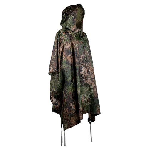 Mil-Tec Regenponcho Unisex • US Poncho aus reißfestem Ripstop Material • Mehrzweck Regenponcho Herren & Damen • Wasserdicht & extra lang • Als Outdoor Regenjacke, Regencape, Nässeschutz, Regenmantel von Mil-Tec