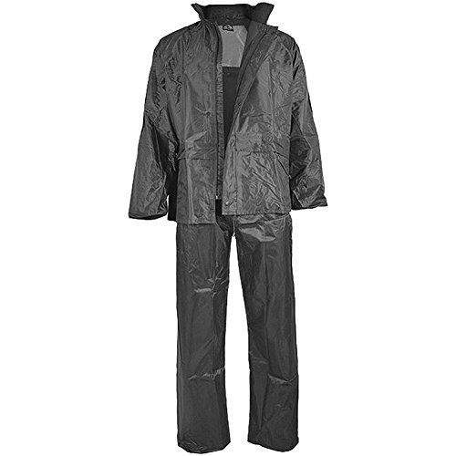 Mil-Tec Regenanzug Herren (2-teilig) • Wasserabweisender Regenanzug • Leichte Regenjacke mit Kapuze & Regenhose • Regenschutz für Outdoor Aktivitäten • Regenbekleidung inkl. Tragebeutel von Mil-Tec