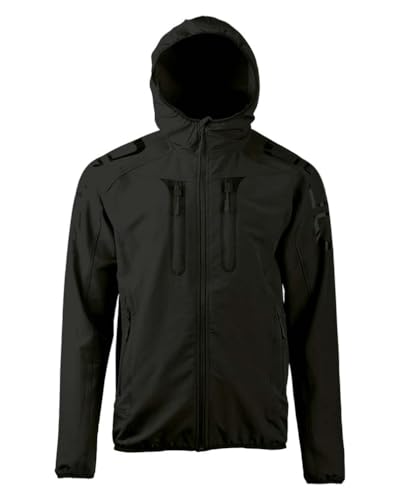 Mil-Tec Softshell-Jacke Dynamic Force Flex-Tech mit Kapuze • Softshelljacke Herren mit 4-Wege-Stretch • Wasserabweisende Funktionsjacke • Atmungsaktive Wanderjacke • Oliv/Schwarz, S–3XL von Mil-Tec