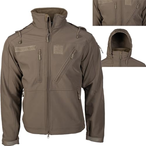 Mil-Tec Softshelljacke SCU 14 für Herren • Taktische Outdoor Funktionsjacke • Atmungsaktive, winddichte & wasserabweisende Übergangsjacke • Ideale Freizeitjacke oder Wanderjacke • Ranger Green, L von Mil-Tec