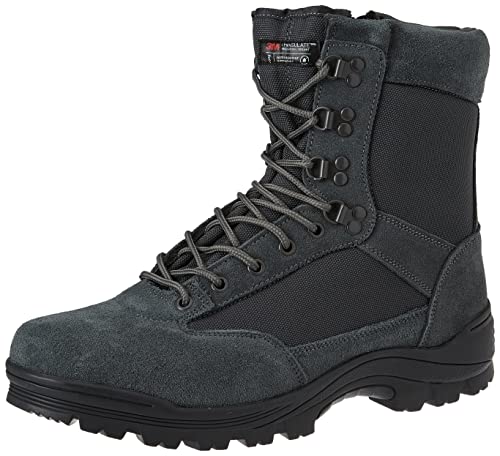 Mil-Tec Tactical Boot mit YKK® Zipper • Militärstiefel Herren • Als Outdoor Boot, Arbeitsstiefel, Wanderstiefel, Einsatzstiefel • Atmungsaktiv & angenehmer Komfort • Urban Grey, Größe: EU 43 von Mil-Tec