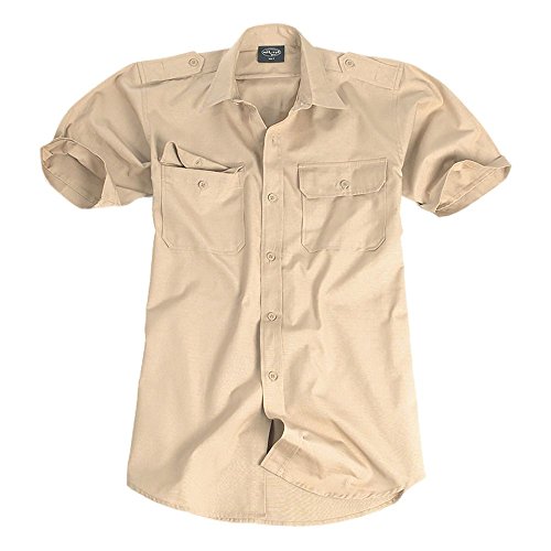 Mil-Tec Tropenhemd Kurzarm Baumwolle khaki Größe 3XL von Mil-Tec