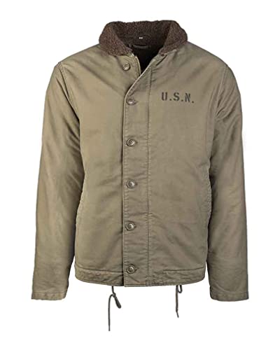 Mil-Tec Unisex Us Navy Deck Jacket N-1 Oliv Jacke, S von Mil-Tec