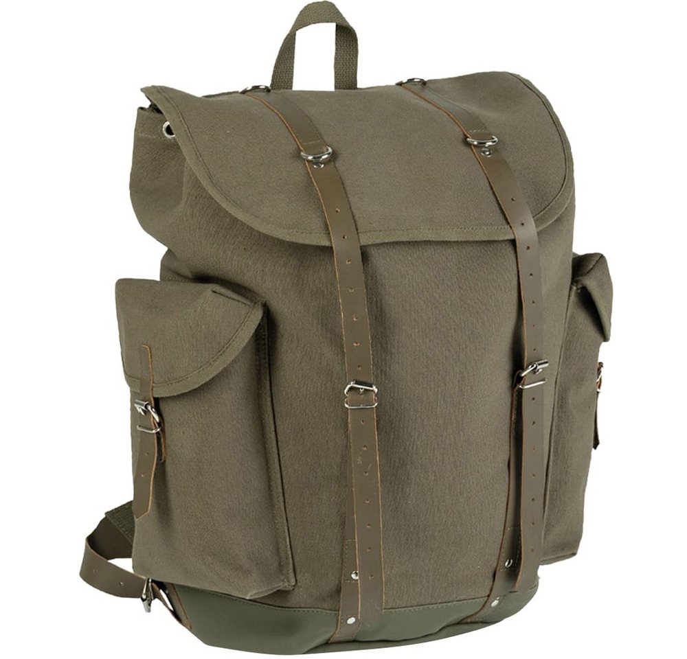 Mil-Tec Wanderrucksack Bundeswehr Gebirgsrucksack 35L oliv mit Lederriemen alte Art von Mil-Tec