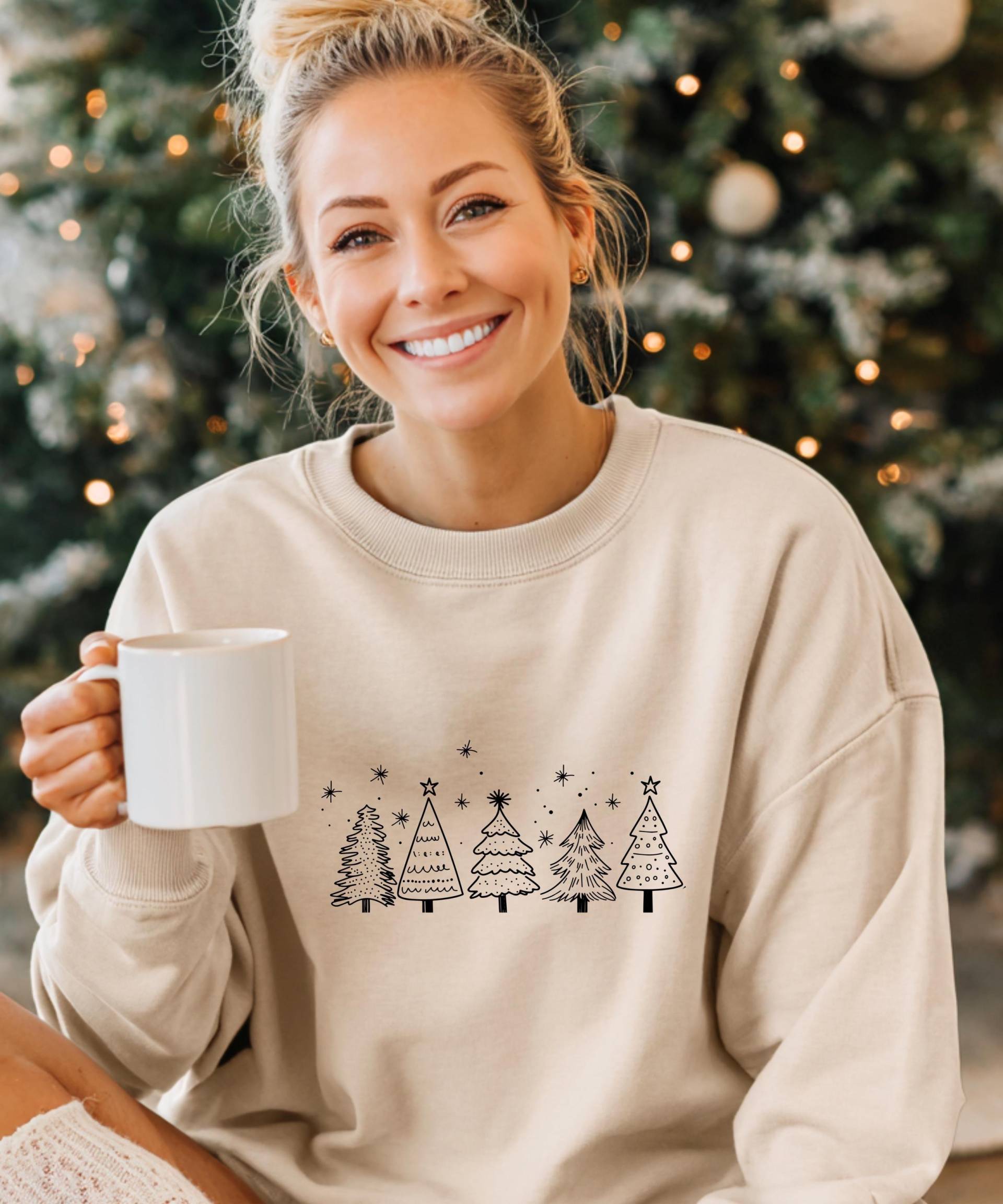 Gemütliches Weihnachtsbaum Sweatshirt, Pullover, Weihnachtspullover, Festliche Weihnachtssweatshirts Für Frauen von MilaMeCreations
