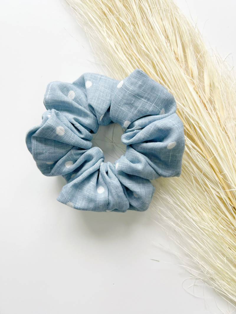 Leinen Chambray Haargummi Mit Polka Dots - 100% von MilaRoseStudioDesign