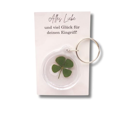 Milaboo® Glücksbringer Schlüsselanhänger mit echtem Kleeblatt und Karte – Geschenkfertig verpackt – Talisman für Glück und Mut (Operation) von Milaboo