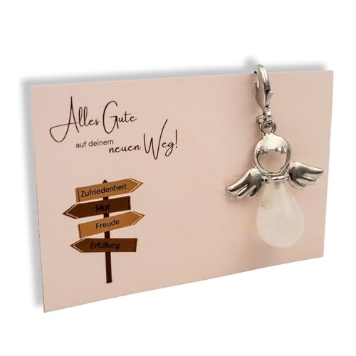 Milaboo® Schutzengel Glücksbringer für Neue Wege – Abschiedsgeschenk Kollegen Handgefertigte Karte mit Kristall – Geschenke für Kollegen (Schutzengel Neuer Weg) von Milaboo