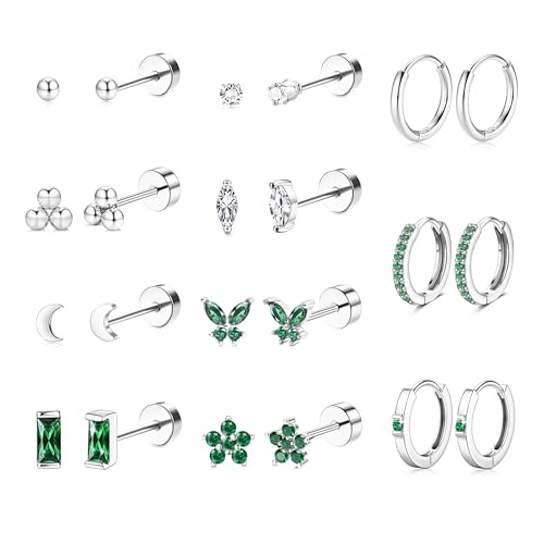 MILACOLATO 11 Paar Ohrringe Gold Set Ohrstecker Gold Kleinfür Damen 18K Vergoldeter Wasserfest Hypoallergene Gesundheitsstecker Ohrringe Creolen Gold Silber Klein Damen Helix Piercings Ohr Gold-S von Milacolato