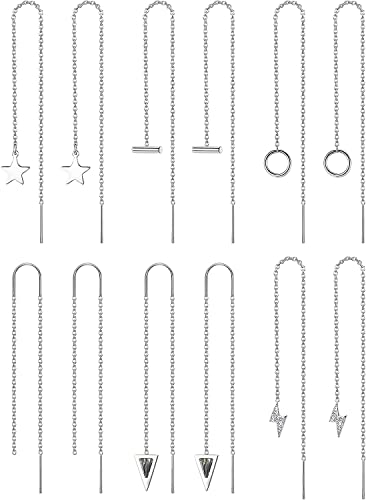 MILACOLATO 6Paar Silber Ohrringe Durchzieher Für Damen Edelstahl Threader Ohrringe Kette Lange Ohrringe Hängend Quaste Ohrhänger Welle Kugel Twist Form Minimalistische Lange Kettenohrringe Set 6A MILACOLATO 6Paar Silber Ohrringe Durchzieher Für Damen Edelstahl Threader Ohrringe Kette Lange Ohrringe Hängend Quaste Ohrhänger Welle Kugel Twist Form Minimalistische Lange Kettenohrringe Set 6A von Milacolato