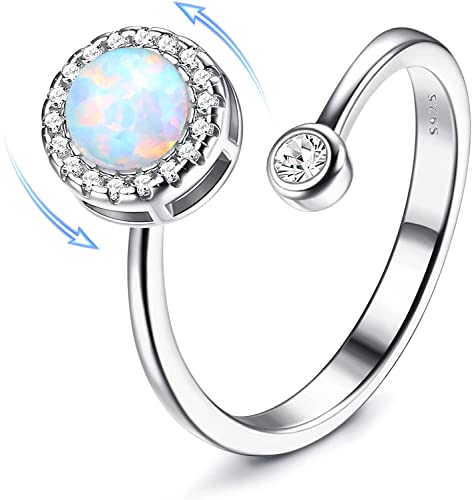 MILACOLATO 925 Silber Ringe Für Frauen Fidget Ring Verstellbar, Opal Mondstein Spinner Anxiety Ring Für Damen Mädchen, Achtsamkeitsring Verlobungsring Engagement Ring Modeschmuck Mit Geschenkbox MILACOLATO 925 Silber Ringe Für Frauen Fidget Ring Verstellbar, Opal Mondstein Spinner Anxiety Ring Für Damen Mädchen, Achtsamkeitsring Verlobungsring Engagement Ring Modeschmuck Mit Geschenkbox von Milacolato