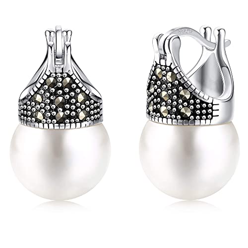 MILACOLATO 925 Silber Süßwasserperlen Ohrringe Für Damen Süßwasser Zuchtperlen Perlenohrringe Dangle Ohrringe Mit Geschenkbox von Milacolato