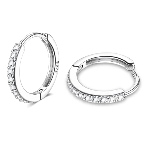 MILACOLATO 925 Sterling Silber Creolen für Damen Männer Zirkonia Knorpel Creolen Ohrringe Leichte Kleine Huggie Creolen Ohrringe von Milacolato