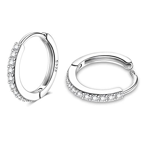 MILACOLATO 925 Sterling Silber Creolen für Damen Männer Zirkonia Knorpel Creolen Ohrringe Leichte Kleine Huggie Creolen Ohrringe von Milacolato