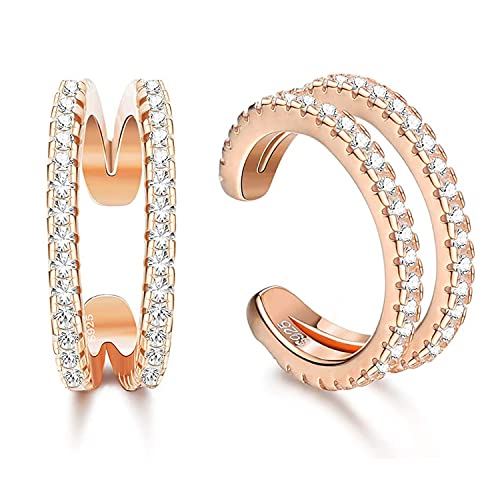 MILACOLATO 925 Sterling Silber Ear Cuff Zirkonia Ohr Manschette Ohrringe für Damen Mädchen Helix Knorpel Ohrclips Non Piercing Ohrringe Knorpel Manschetten Nicht Durchbohrte Ohrringe Roségold MILACOLATO 925 Sterling Silber Ear Cuff Zirkonia Ohr Manschette Ohrringe für Damen Mädchen Helix Knorpel Ohrclips Non Piercing Ohrringe Knorpel Manschetten Nicht Durchbohrte Ohrringe Roségold von Milacolato