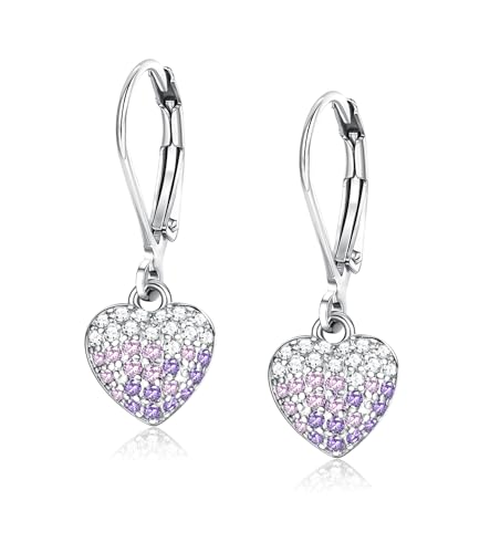 MILACOLATO 925 Sterling Silber Herz Ohrringe Sterling Silber Hängeohrringe für Damen und Mädchen Klappcreolen Herzförmige Hängeohrringe MILACOLATO 925 Sterling Silber Herz Ohrringe Sterling Silber Hängeohrringe für Damen und Mädchen Klappcreolen Herzförmige Hängeohrringe von Milacolato