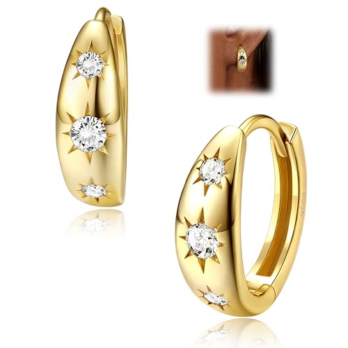 MILACOLATO Creolen Klein Gold Silber für Damen Ohrringe Kleine,14 Karat Vergoldet,Silber 925,Goldene,Ohrring Schmuck Damen MILACOLATO Creolen Klein Gold Silber für Damen Ohrringe Kleine,14 Karat Vergoldet,Silber 925,Goldene,Ohrring Schmuck Damen von Milacolato