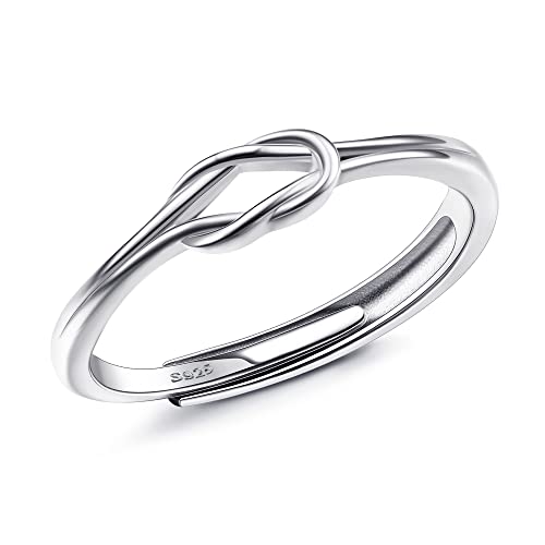 Milacolato Ring Silber 925 Damen Mädchen Zirkonia Offenes Verstellbares Versprechen Ring Liebesknoten Ringe Verlobungsring Jubiläum Ehering Ringe Frauen Schmuck Geschenk von Milacolato