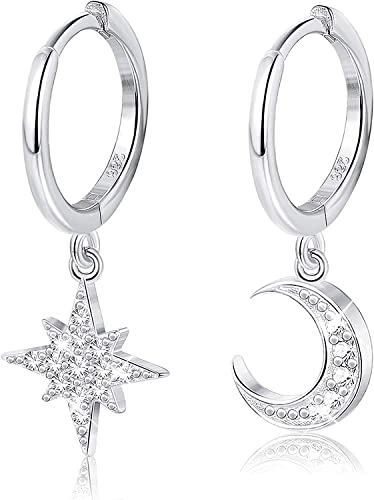 MILACOLATO Creolen Silber 925 Klein Ohrringe Damen Hängend Asymmetrische Ohrringe Stern Mond Baumeln Creolen Für Frauen Cz Tiny Knorpel Tropfen Huggie Ohrringe Silber MILACOLATO Creolen Silber 925 Klein Ohrringe Damen Hängend Asymmetrische Ohrringe Stern Mond Baumeln Creolen Für Frauen Cz Tiny Knorpel Tropfen Huggie Ohrringe Silber von Milacolato