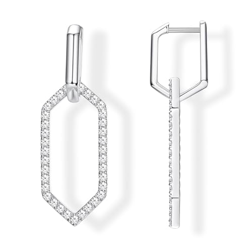 MILACOLATO Silber Doppel-Oval Creolen für Damen - Hypoallergene Link-Ohrringe Mit Geometrischem Anhänger - 14 Karat Gold Huggie Minimalistische Kreolen MILACOLATO Silber Doppel-Oval Creolen für Damen - Hypoallergene Link-Ohrringe Mit Geometrischem Anhänger - 14 Karat Gold Huggie Minimalistische Kreolen von Milacolato