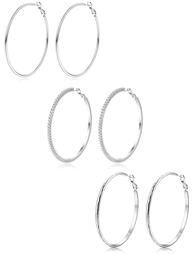 MILACOLATO Elegante 3 Paar Creolen für Damen – 925 Silber Zirkonia Leicht & Hypoallergen Silber Creolen für Langanhaltenden Glanz MILACOLATO Elegante 3 Paar Creolen für Damen – 925 Silber Zirkonia Leicht & Hypoallergen Silber Creolen für Langanhaltenden Glanz von Milacolato