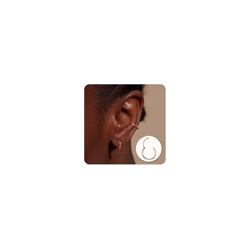 MILACOLATO G23 Titan Creolen für Damen Herren Hypoallergenes Kleine Creolen Rosegold Piercing Ohr Helix Piercings Knorpel Daith Tragus Septum Piercing Ring 10mm von Milacolato