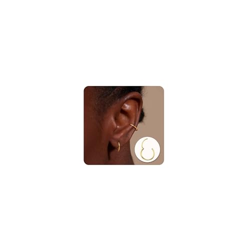 MILACOLATO G23 Titan Creolen für Damen Herren Hypoallergenes Kleine Creolen Gold Piercing Ohr Helix Piercings Knorpel Daith Tragus Septum Piercing Ring 12mm MILACOLATO G23 Titan Creolen für Damen Herren Hypoallergenes Kleine Creolen Gold Piercing Ohr Helix Piercings Knorpel Daith Tragus Septum Piercing Ring 12mm von Milacolato