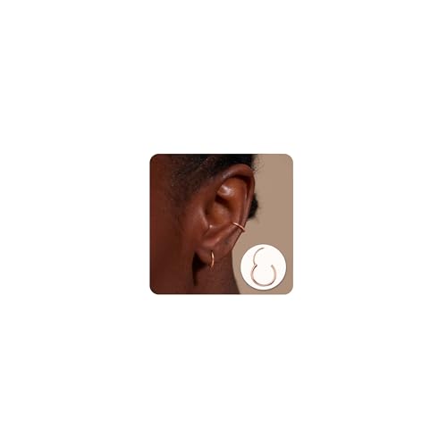 MILACOLATO G23 Titan Creolen für Damen Herren Hypoallergenes Kleine Creolen Rosegold Piercing Ohr Helix Piercings Knorpel Daith Tragus Septum Piercing Ring 8mm von Milacolato