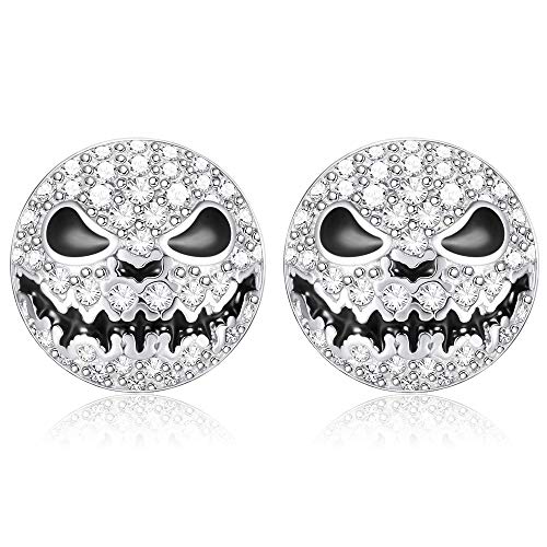 MILACOLATO Gothic Ohrringe Für Damen Herren 925 Sterling Silber Totenkopf Ohrstecker Punk Charm CZ Ohrstecker für Halloween Heiligabend Schmuck Geschenk von Milacolato