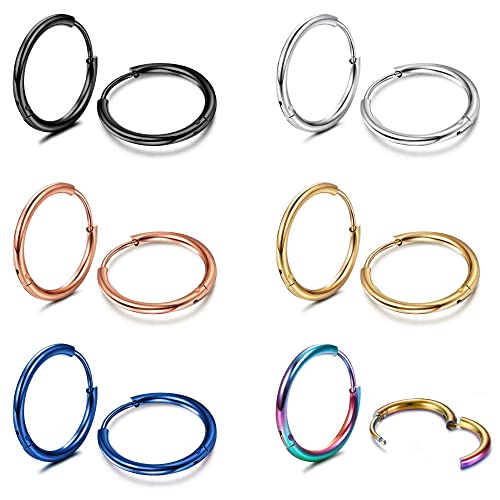 MILACOLATO Kleine Creolen Ohrringe für Damen Herren Chirurgenstahl Knorpel Huggie Ohrringe Snug Lobe Nase Lippen Daith Helix Piercing Schmuck Winzige Hoop Hinged Schläferohrringe 9mm MILACOLATO Kleine Creolen Ohrringe für Damen Herren Chirurgenstahl Knorpel Huggie Ohrringe Snug Lobe Nase Lippen Daith Helix Piercing Schmuck Winzige Hoop Hinged Schläferohrringe 9mm von Milacolato