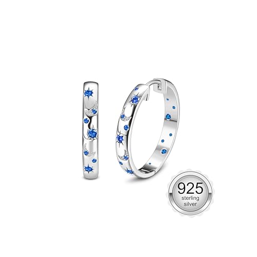 MILACOLATO 925 Sterling Silber Ohrringe - Hypoallergene Mond Stern Huggie Creolen Klein Mit Zirkonia - Sleeper Ohrringe für Mädchen MILACOLATO 925 Sterling Silber Ohrringe - Hypoallergene Mond Stern Huggie Creolen Klein Mit Zirkonia - Sleeper Ohrringe für Mädchen von Milacolato