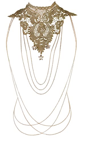 MILACOLATO Körperkette Gold für Damen Mode Geschichtete Quaste Schmuck Bikini BH Strand Choker Körperkette Ketten Körperschmuck Körperketten Gold von Milacolato