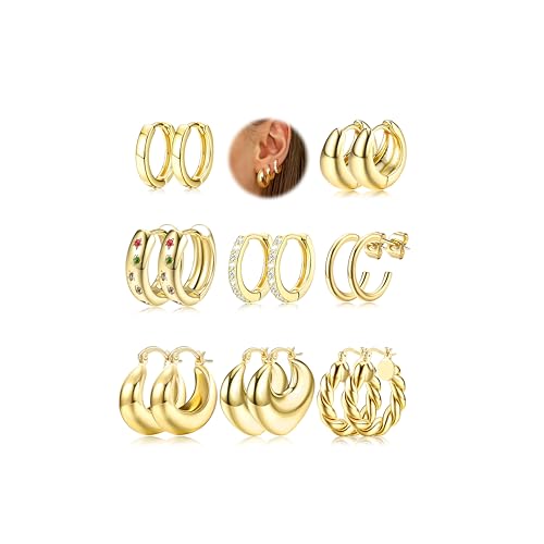 MILACOLATO Ohrringe Creolen Gold für Damen Creolen Gold 14K Vergoldete Klein Kleine Hypoallergen Mittelgroß Herz Chirurgenstahl Damenohrringe Ohrringe Schmuck Damen A MILACOLATO Ohrringe Creolen Gold für Damen Creolen Gold 14K Vergoldete Klein Kleine Hypoallergen Mittelgroß Herz Chirurgenstahl Damenohrringe Ohrringe Schmuck Damen A von Milacolato