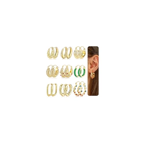 MILACOLATO Ohrringe Creolen Gold für Damen Creolen Gold 14K Vergoldete Klein Kleine Hypoallergen Mittelgroß Herz Chirurgenstahl Damenohrringe Ohrringe Schmuck Damen B von Milacolato