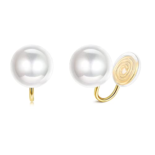 MILACOLATO Perle Clip Auf Ohrringe Simulierte Süßwasserperle Ohrringe Für Frauen Clip On Perle Ohrringe Nicht durchbohrt 8MM 10MM 12MM von Milacolato