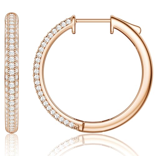 MILACOLATO Roségold Creolen für Damen und Mädchen | Hypoallergene Tragus Knorpelohrringe mit AAA Zirkonia | 20mm & 30mm Durchmesser Huggie-Ohrringe MILACOLATO Roségold Creolen für Damen und Mädchen | Hypoallergene Tragus Knorpelohrringe mit AAA Zirkonia | 20mm & 30mm Durchmesser Huggie-Ohrringe von Milacolato