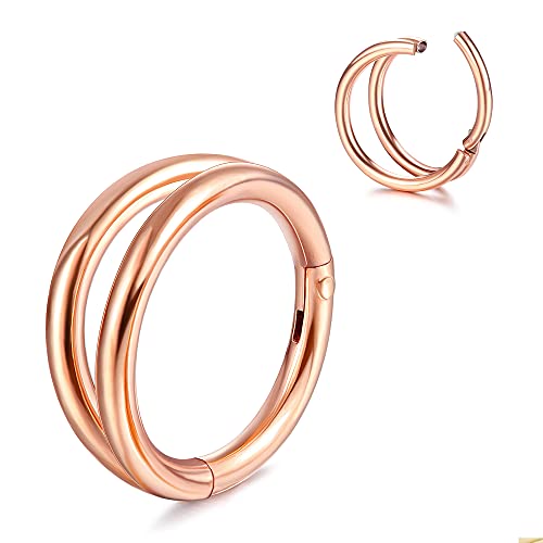 Milacolato 16G Septum Clicker Nasenringe 316L Chirurgenstahl Nase Hoop Doppel Offen Gestapelt Helix Turm Conch Knorpel Daith Tragus Ohrringe Conch Piercing Schmuck für Damen von Milacolato