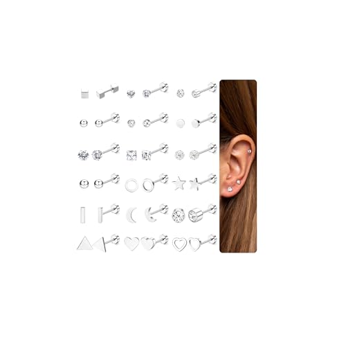 Milacolato 18Paare Ohrringe Chirurgenstahl Piercing Ohr Damen Männer Ohrringe Set Medizinische Ohrringe Flatback Ohrringe Hypoallergene Helix Tragus Knorpel Ohrringe Edelstahl Damen Ohrring Milacolato 18Paare Ohrringe Chirurgenstahl Piercing Ohr Damen Männer Ohrringe Set Medizinische Ohrringe Flatback Ohrringe Hypoallergene Helix Tragus Knorpel Ohrringe Edelstahl Damen Ohrring von Milacolato