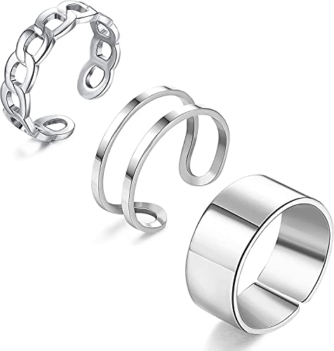 Milacolato 3-6 Stück Edelstahl Knöchelringe Set Ring Einfache Glatte Finger Stapelbare Ringe Für Damen Schlichte Bandringe von Milacolato
