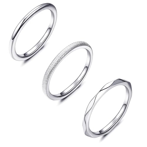 Milacolato 3Pcs Set Gold/Silber Ringe für Frauen und Mädchen - Minimalistische 18K Gold- und Silber Vergoldete Stapelbare Ringe für Knöchel Finger und Daumen von Milacolato