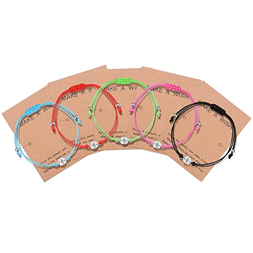 Milacolato 5St Freundschaftsarmband BFF Armbänder Für Damen Mädchen Armbänder Verstellbar Armband Handgemachte Armbänder Beste Freundin Geschenk Mit Wunschkarte Kompass von Milacolato