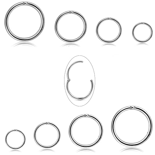 Milacolato 6-8 Pcs 18G Nasenpiercing Ring Edelstahl Clicker Segment Nase Piercing Ohrringe Damen Für Männer Frauen Septum Ohr Knorpel Daith Conch Tragus Sleeper Nasenring Set 6-12MM von Milacolato