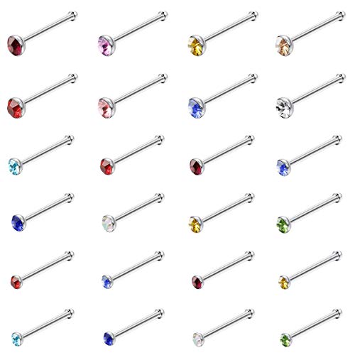 Milacolato 60-120pcs Edelstahl Piercing Nasen für Damen Mädchen Nase Ringe Piercing 22G 1.5mm 2mm 2.5mm von Milacolato